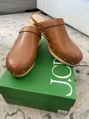 NIB J.Crew $198 Convertible Leather Clogs Rich Oak Size 8