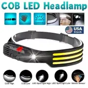 1Pcs COB LED Head Torch Waterproof Outdoor Night Light Headlights Motion Sensor
