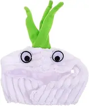 WOONEKY Warm Headdress for Pets Protective Thermal Hat for Dogs Cats Cute Garlic Design Breathable Comfortable Pet Hat for Christmas Parties Present