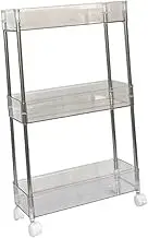 Angoily Rolling Storage Cart with Wheels Multi Purpose Trolley Organizer for Kitchen Bathroom Living Room and Portable Utility Rack Space Saving Design