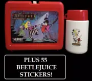 1989 Beetlejuice Animated Series Lunchbox & Thermos + BONUS STICKERS!