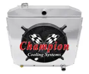 RC Champion 4 Row Radiator Chevy Config,16" Fan,Shroud-1953-1956 Ford Truck (for: Ford)