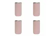 4x Annabel Trends 14.5cm S S Can Cooler Beer Soda Beverage Insulated Skinny Pink