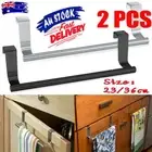 2xTowel Rail Cupboard Hanger Bar Over Door Kitchen Rack Bathroom Tea Hook Holder