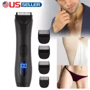 Men Electric Groin Hair Trimmer Ball Shaver Body Groomer Razor Black Waterproof