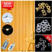 300 LED Curtain Fairy Lights Wedding Indoor Christmas Garden Party Study Deco