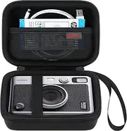 Elonbo Camera Carrying Case Compatible with Fujifilm Instax Mini EVO Instant Camera, Camera Lens Cover Photo Printer Travel Protective Storage Holder, Extra Mesh Pocket Fits Film Charger, Black