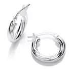 STERLING SILVER HOOP EARRINGS ROUND CREOLE TWISTED TUBE RIBBON SLEEPER PIERCED