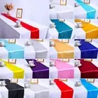 10 Table Runners Satin Wedding Event Runner Sash Cover Chair Black Silver White