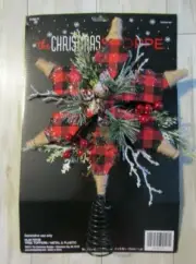 The Christmas Shoppe Rustic Red & Black Buffalo Check Star Tree Topper