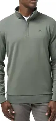 NWT Travis Mathew Olive Green Cloud 2.0 Golf 1/4 Zip Pullover Mens Small