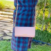 MICHAEL KORS JET SET ITEM LG WALLET ON A CHAIN CROSSBODY BAG MK