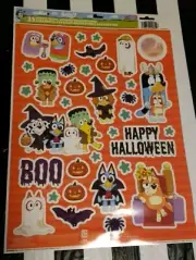 Halloween Bluey 35 Static Cling Window Decorations Bingo Chili Bandit Grannies