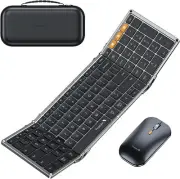 ProtoArc Foldable Keyboard and Mouse, XKM01 for Business and Travel - Space Gray