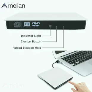 Arnelian 外置超薄 USB 3.0 DVD 驅動器 DVD ± RW CD-RW 刻錄機播放器,適用於 PC 筆