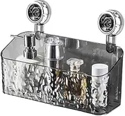 Clear Shower Caddy Suction Cup - Glacier Pattern Shower Organizer | Suction Cup Shelf with Stable Load-Bearing for Water Milk Facial Cleanser
