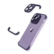Frameless Fit for iPhone 15 Pro Max Bumper Case with Camera Lens Purple