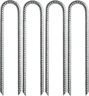 U Garden Stake - Landscape Fabric Staples, Turf U Pins | Securing Garden Ground U-Type Turf with Excellent Workmanship, U Shaped Landscape Securing Nail Pin for Gardan Lawn, 11.81x2.75 Inches