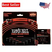 Multi-Pack Red Flat Audio Patch Cables for Enhanced Pedalboard Efficiency