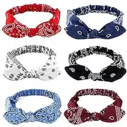 1 PC elastic paisley bandana knot headbands rabbit ear bow headband turban headwraps hair band for women girls