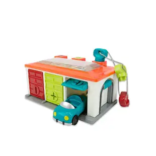 Battat 藍綠紅車庫 玩具 模型 小朋友 車