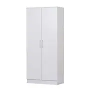 Large Storage Cabinet Organiser Two 2 Door Shelf Room Cupboard White Bathroom
