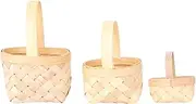 SUPVOX 3Pcs Mini Woven Flower Basket Plaything for Playing House Lightweight and Safe Accessory for Creative Fun
