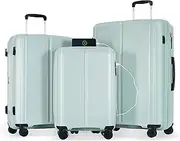 [SPOFLYINN] 3 Pieces Luggage Set, 20/24/28 Expandable Suitcase with USB Port, Carry On Luggage Airline Approved with Spinner Wheels for Travel, Green, One Size, Modern