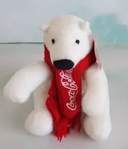 Christmas Coca Cola Bear White With Red Scarf 2023 Gift New