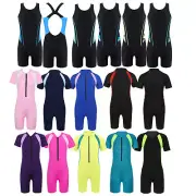 Kids Girls Boyleg Swimming Jumpsuit Athletic One Piece Racerback Bathing Suit