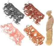 DIY Doll Wig Hair 5pcs Curly Dolls Wig Material Creative Curly Wig Arrangement for Dolls