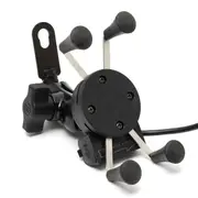 12V-30V 3.5-6 inch Motorcycle Phone GPS Holder X-Style USB Charger Power Outlet Socket