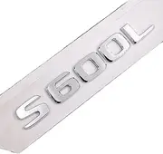 ZJSCNBE Car Rear Tail Badge Numeric Letter Car Sticker Fit for Mercedes Benz S600L(S 600L Silver)