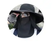 Hats & Headwear Black Outdoor Sun Protection Hat With Detachable Face And Neck Flap Upf 50+
