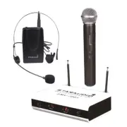 2 CH VHF Microphone 1 Headset Bodypack In-Ear Mic 1 Handheld Mic for Church KTV