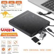 Laptop Desktop PC Windows 10/11 Mac USB 3.0 External CD DVD Drive Burner Player
