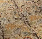 CLARENCE HOUSE ORIGINAL "ARTS AND CRAFTS" FRENCH LINEN DOCUMENT PRINT FABRIC