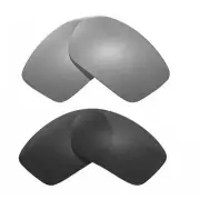 Walleva Two Pairs Polarized Lenses For Oakley Scalpel - Titanium + Black
