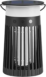 Solar Bug Zapper Outdoor, Waterproof Mosquito Zapper Outdoor w/Flame Light, 4200V Electric Mosquito Killer, 4000mAh Battery Powered Insect Fly Trap Indoor for Patio, Backyard, Garden, Home, Camping