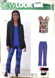 New Look Sewing Pattern N6645 MISSES JACKET TOP & PANTS Sz.10-22