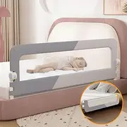 HJB VISSO Foldable Toddler Bed Rails,Safety Baby Bed Rails Guard, Bed Fence Protector Rail, Adjustable Heights Kid Bed Guard Rail for Twin Queen King Full Size Beds (2 M)