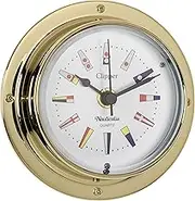 Clipper QuickFix Code Flag Clock, Brass