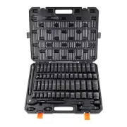 65PCS 1 2 Impact Socket Set Cr V Alloy Steel Toolbox High Torque Tool Kit