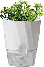 Lazy -Watering Planter - Automatic Water Absorbing Flower Pot for Indoor Plants. Stylish Transparent Design for Hydroponic Cultivation, Durable Plant Container