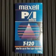 Maxell P/I Plus T-120 VHS Tape - Sealed Ideal For Time Lapse Recording BLANK