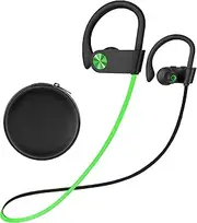 Stiive Bluetooth Headphones, Wireless Sports Earbuds IPX7 Waterproof with Mic, Stereo Sweatproof in-Ear Earphones, Noise Cancelling Headsets for Gym Running Workout, 12 Hour Playtime - GreenBlack