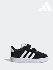 adidas Black VL Court 3.0 Hook and Loop Trainers (K95044) | $69