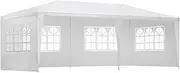Instahut 3x6 Marquee Gazebo, Camping Tent Wedding Gazebos Garden Shed Outdoor Party Canopy Patio Carport Car, White 4 Window Wall Carry Bag Water Resistant and UV