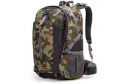 WASSUP Trekking Travel Backpacks 40L Waterproof Lightweight Hiking Daypack with Rain Cover-Dark Camo