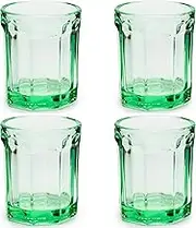 Serax Drinking Glasses Set of 4 | Fish & Fish glassware by Paola Navone | 7.44 FL oz Clear Green Water Glass Cups without Lids | Home Essentials, Kitchen Set | Drinks, Juice, Coffee
